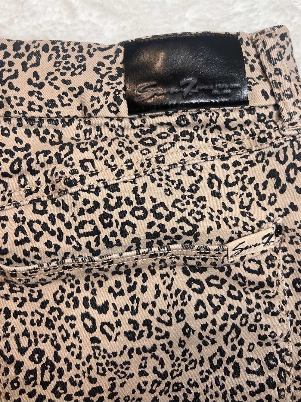 Seven7 Beige and Black Leopard Print Skinny Jeans - Picture 8 of 13